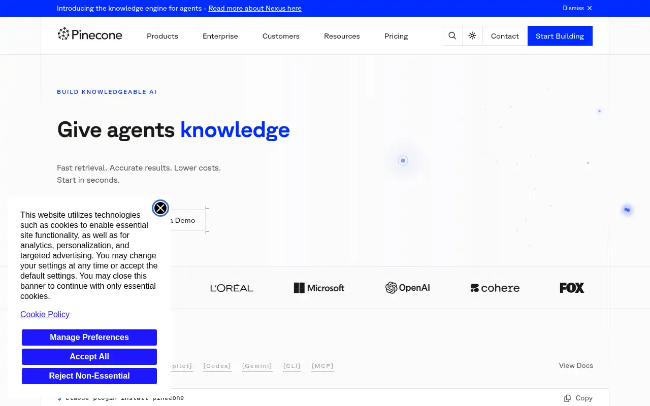 Pinecone Landing Page